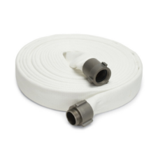 Heavy-Duty Single Jacket Fire Hose for Water Discharge - 1021-150-0600-AL-NPSH-FXM with Residual Chemical Resistance - 150 psi Pressure, 1.5 in. ID